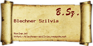Blechner Szilvia névjegykártya